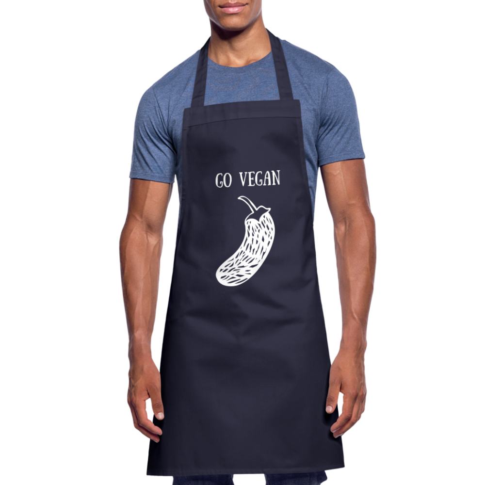 Cool Vegan Cooking Apron - navy