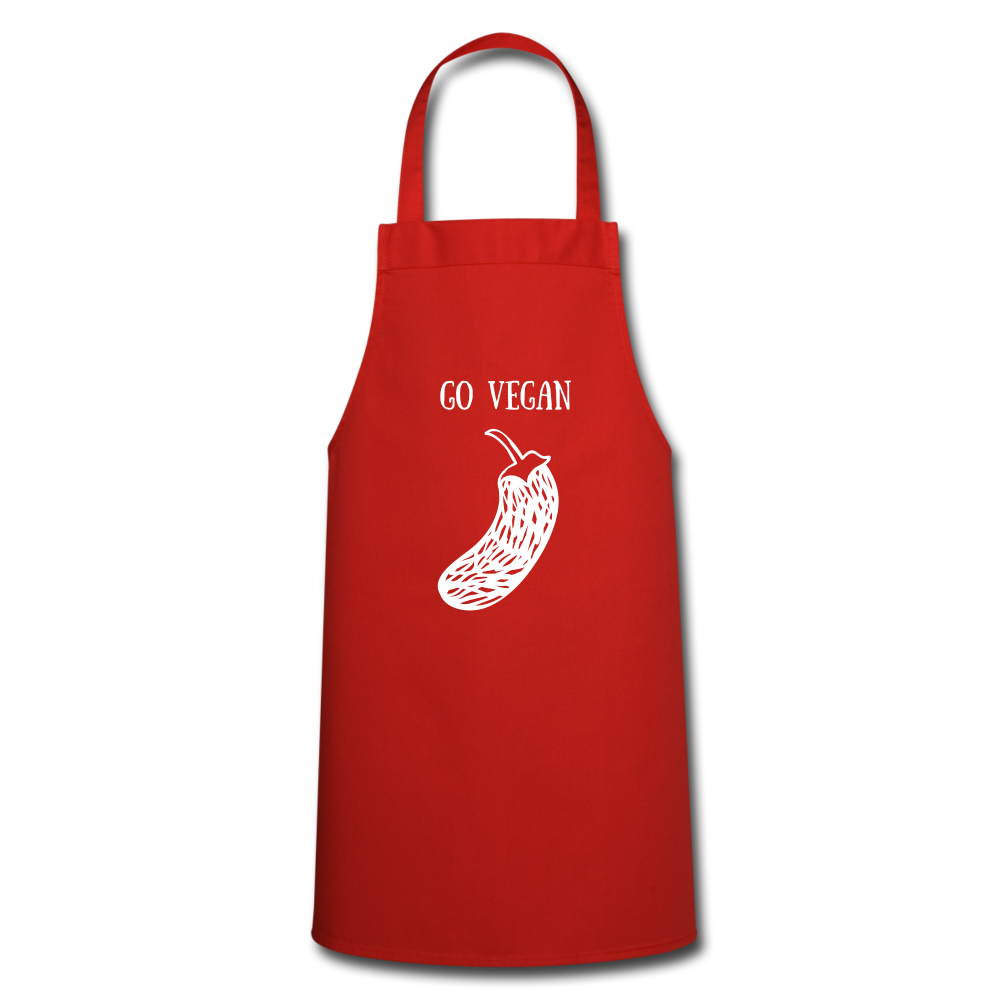 Cool Vegan Cooking Apron - red